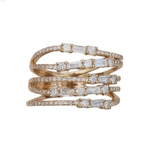 Nieuw Nieuwste Ontwerp 2023 Natuurlijke Baguette Diamond Cage Ring Pure Solid 14k Geel Goud Gift Fijne Sieraden Fabrikant Groothandelaar