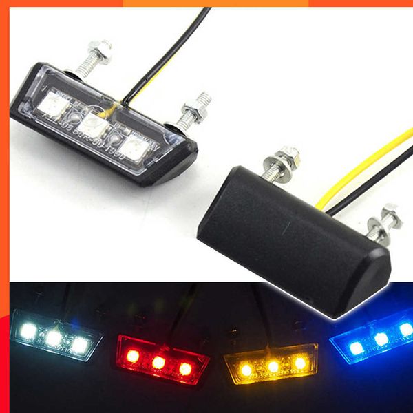 Nouveau dernier universel 12v moto plaque d'immatriculation lumière LED étanche moto licence lumière arrière feu arrière indicateurs moto pièces