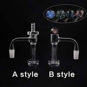 Accesorios para fumar de soldadura completa Borde biselado Parte inferior de 4 mm Terp Slurper Cuarzo Banger Con pilar de cuarzo hueco 10 mm 14 mm 18 mm 20 mm OD para Dab Rigs Tuberías de agua