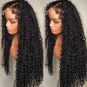 Nouveau lancé Kinky Edges Curly Baby Hair Perruque de cheveux humains 360 Full Natural HD Lace Frontal Wig Kinky Curly Lace Front Wigs pré-épilés Jerry Curl 130% densité