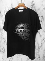 Nueva camiseta de mujer Laurent 100% algodón de alta calidad Casual YS firma cuello redondo Top marca femenina SL P letra impresa sólida suelta amantes camisetas