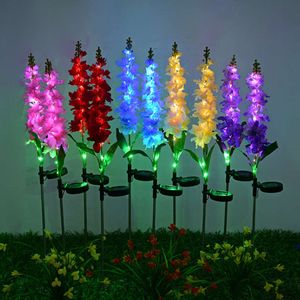Nouvelle décoration de pelouse simulation LED Garden de lumière solaire violet