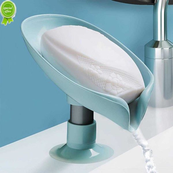 Nouveau Feuille Forme Boîte À Savon Creative Vidange Savon Ventouse Savon Plateau Porte-Savon Pour Salle De Bains Savon Conteneur Salle De Bains Accessoires