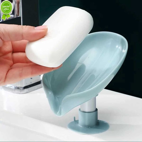 Nouvelle feuille forme boîte à savon vidange porte-savon boîte Portable salle de bain douche porte-savon éponge stockage plaque plateau salle de bain accessoires