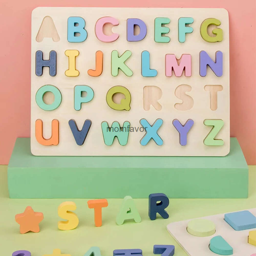 Neues Lernspielzeug für Kinder, frühes pädagogisches Montessori-Spielzeug, ABC-Puzzle, digitales Holzspielzeug, Puzzle, Buchstaben-, Alphabet- und Zahlenpuzzle, Babyspielzeug, Geschenke