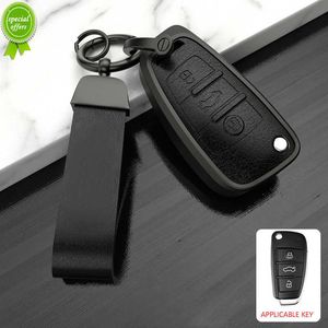 Nieuwe lederen legeringsauto sleutelhekhoester Shell FOB voor Audi A1 A3 8P A4 A5 A6 C7 A7 S3 S7 S8 R8 Q2 Q3 Q5 Q7 Q8 SQ5 TT RS3 RS6 Keyless