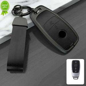 Nieuwe lederen legeringauto Remote Key Case Cover Shell voor Mercedes Benz A C E S G Class GLC CLE CLA GLB GLS W177 W205 W212 W213 W222 AMG