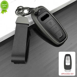 Nuevo carro de aleación de cuero caja de caja de llave remota Fob para Audi A3 A4 B9 A6 A7 4K A8 E-TRON Q5 Q8 C8 D5 SQ8 Auto Key Protector Soport