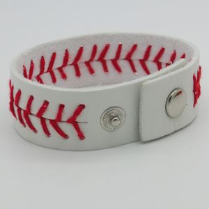 Nouveau bracelet en cuir de baseball ou de softball avec bijoux de sport à coutures rouges