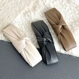 Épingles à cheveux nouées en cuir BB pour femmes et filles, Barrettes à la mode, Clip latéral, accessoires pour cheveux doux pour dames, nouvelle collection