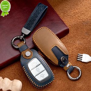 New Leather Car Key Case Cover Shell Fob For Hyundai Tucson Santa Fe Rena Sonata Elantra Creta Ix35 Ix25 i30 i40 NEXO NX4 Solaris