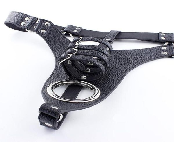 Nuevo arnés de cuero fetiche fetiche de desgaste de fetiche del pene Slave esclavo BDSM Cirazos sexuales para hombres