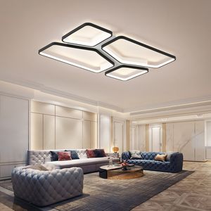 Nouvelle lampe à lustre de plafond LED Maison pour le salon chambre à coucher étude rectangle des lustres de rage à distance modernes
