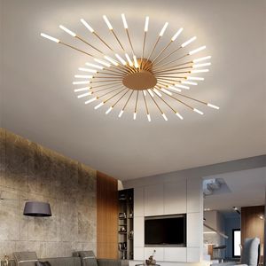 New Led Chandelier Light Lamp for Living Room Bedroom Restaurant Modern Black Gold Ceiling Lighting Home Decoration Le-336