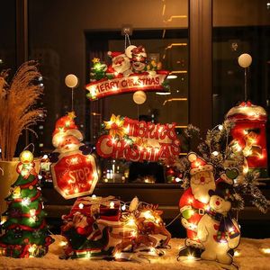 Nouvelles décorations de noël à led, lumières de décoration d'arbre à cordes de vacances du père noël