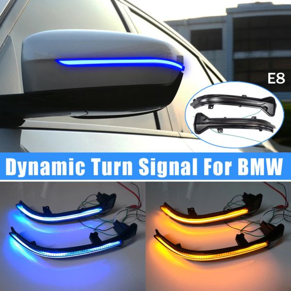 Nuevo espejo retrovisor de la luz de giro dinámico de LED para BMW 5 6 7 8 Serie 3 G38 G30 G31 G11 G20 M5 Luz de parpadeo de agua fluida