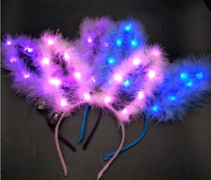 NOUVEAU LED Clignotant plume Lapin Oreilles Bandeau Femmes Lapin Light Up Bandeau Chapeaux Glowing Hoop Mariage Fête D'anniversaire décor Cadeaux