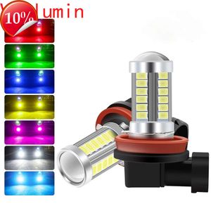 Nuevas luces antiniebla LED H11 H8 H4 H7 9005 9006 bombillas LED 33SMD 5730 DRL para coche extremadamente brillantes 6000K blanco/ámbar/rojo/azul/rosa/Green-2pcs