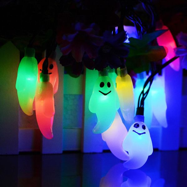 Nouveau LED Ghost Lights Halloween Décorations de Noël 20 Lumières Ghost Solar Home Outdoor Garden Patio Party Fournitures de vacances en stock WX9-34