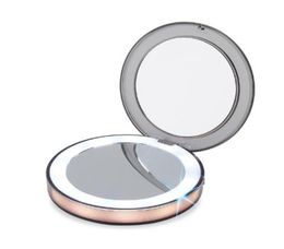 Nouveau miroir de maquillage LED éclairé à LED 3x Migronnet de maquillage de détection portable de voyage compact Magnification Miroir SK885870799