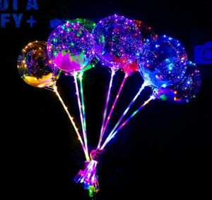 Nieuwe LED-verlichting Nachtverlichting Bobo Ball festival Decoratie Ballon Bruiloft Decoratieve Heldere Aansteker Ballonnen Met Stok3337473