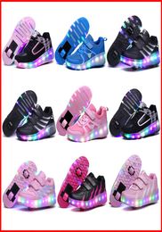Chaussures de patin à roulettes LED avec une ou deux roues, baskets lumineuses Jazzy pour enfants et adultes, pour garçons et filles, nouvelle collection, 2235385