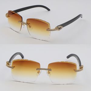 Nouveau modèle de lentille Moissanite diamant ensemble lunettes de soleil pour femmes homme Original noir corne de buffle sans monture pour femmes lunettes de soleil mâle femme lunettes de luxe lunettes chaudes