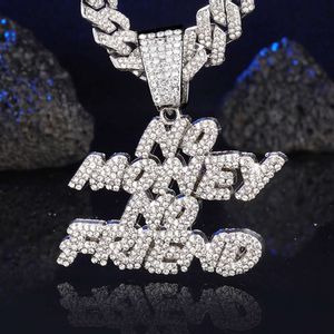 Nouvelle lettre Hip Hop marque de mode légère polyvalente en alliage d'eau diamant chaîne cubaine collier