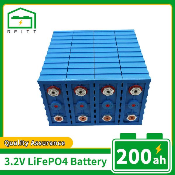 Nuevo Batería Lifepo4 200Ah, 16 Uds., 3,2 V LFP, paquete de baterías de plástico para carretilla elevadora de células solares, sistema de almacenamiento de energía de Golf, libre de impuestos para UE y EE. UU.