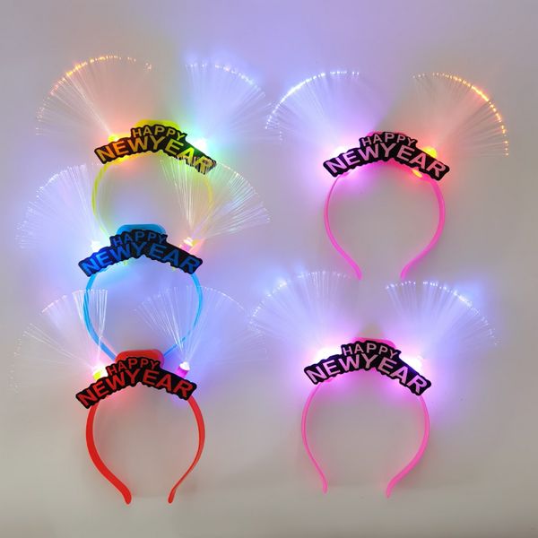 clignotant Nouvelle fibre optique électroluminescente amour coiffure flash tête boucle bande de cheveux bonne année bandeau concert en gros Led Rave Toy