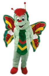 Nieuwe lichtgroene vlinder mascotte kostuum volwassen maat mascotte mascota carnaval party spal kostuum chique verkleedpak