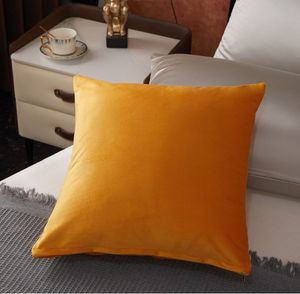 NOUVELLE Taie d'oreiller de luxe légère Modèle de créateur Coussin de canapé orange Coussin de gilet brodé haut de gamme en cuir souple Housse de coussin Hôtel de luxe sans noyau