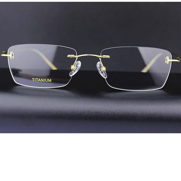 Nouvelles lunettes sans monture légères 567 Pure-Titanium Frame pour hommes 54-18-145 lunettes d'affaires rectangulaires norble pour prescription 196W