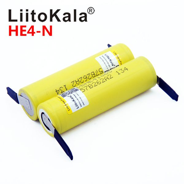 LiitoKala HE4 2500mAh Li-ion Batterie 18650 3.7V Batterie Rechargeable 20A 35A Décharge avec Nickel Tab