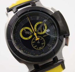 NOUVEAU Limited Edition Quartz Black Case Chronograph watch men Yellow T-race Wristwatch Portatil watches rubber band Strap COUTURIER 1853 Cadran jaune Montres de luxe