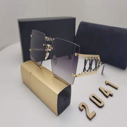 Nouvelles lunettes de soleil de mode à boite2041 hommes femmes métal métal vintage de style soleil carré carré uv uv 400 Boîte originale et 224L