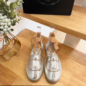 Nouveau lin brodé Espadrilles Sandales Flats talons été femmes créateurs de luxe semelle en cuir Soirée Casual Sand Dress chaussures chaussures d'usine Taille 35-41