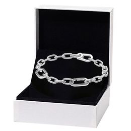 NUEVA pulsera de cadena de eslabones para Pandora Auténtica joyería de fiesta de plata esterlina para mujeres, hombres, novia, regalo, pulseras de diseñador de cadena de mano con caja original
