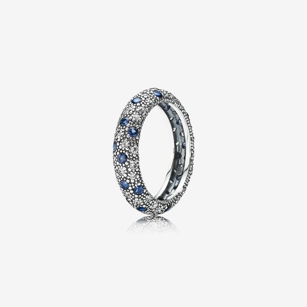 Nouvelle Annonce 925 Sterling Silver Cosmic Stars Ring Avec Blue Crystal CZ Pour Les Femmes De Mariage Bagues De Fiançailles Bijoux De Mode Livraison Gratuite