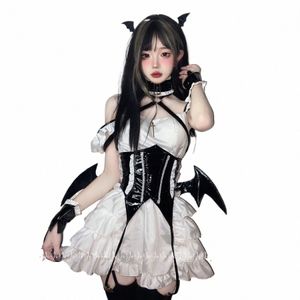 Nouveau petit diable glisser costume jeu de rôle en cuir sexy Dr Bright Pu succube COS japonais Jk femme de chambre vêtements Cosplay Costumes c6N1 #