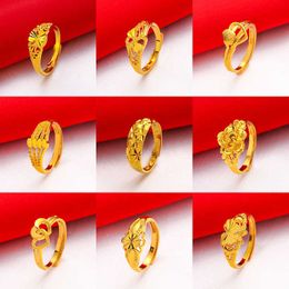 Bague en or plaqué 24K pour femme, bijou en imitation de rose, sable vietnamien, nouvelle collection