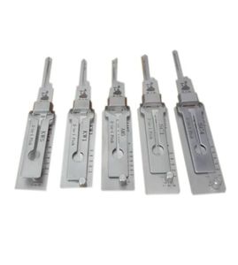 Nouveau serrurier Supplies 5 pièces Lishi 2 en 1 SC1 SC4 KW1 KW5 AM5 Pick et outils de décodeur pour les verrous de porte de la maison7671755