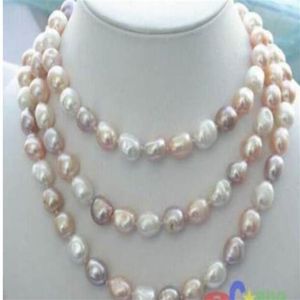 NOUVEAU long 50 8-9mm baroque multicolore collier de perles d'eau douce 3136