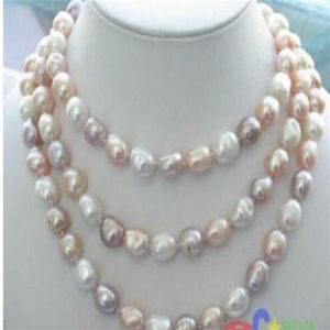 NOUVEAU collier de perles d'eau douce baroques multicolores long 50 8-9mm318x