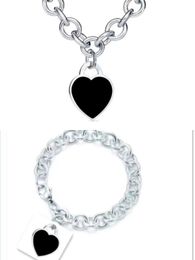 Nuevo amor largo pulsera de plata azul para mujeres cadenas enlace hombres adultos joyería corazón pulseras conjunto anillo hacer kit para niñas diseñador de joyas pareja regalos de boda