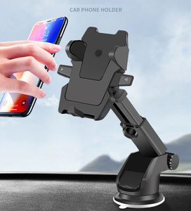 Nouveau support de montage de voiture à une touche à col Long ventouse pour téléphone portable iPhone 7 6s Plus 5s Samsung Galaxy S8 S9 S10 Note10