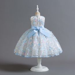 Nouvelle manche à manches longues robe robe fille trésor robe princesse robe d'anniversaire robe fleur de fleur