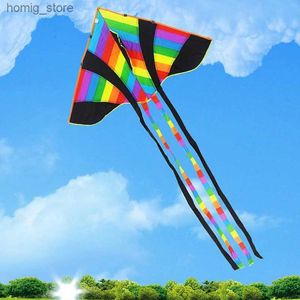 Nieuwe lange staart Rainbow Kite Outdoor Kite Childrens Flying Toy Kite Y240416