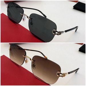 Nieuwe look zonnebril CT0302S Trendy zonnebril Frameless metalen vierkant frame siermode ins net rood dezelfde mannen en vrouwen mode anti