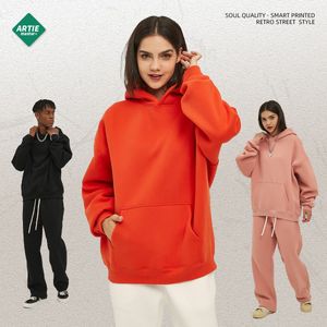 Nouveau sweat à capuche ample en peluche 350g pour hommes, sweat à capuche surdimensionné et épais pour hommes à la mode